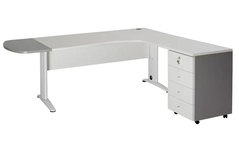 BUREAU + EXT. L + RET. INTEGRE A 4 TIROIRS