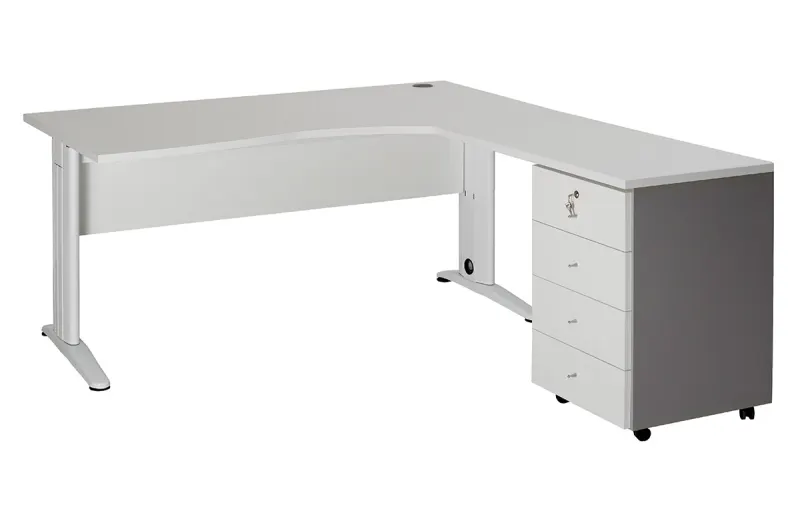 BUREAU + RET. INTEGRE 4 TIROIRS